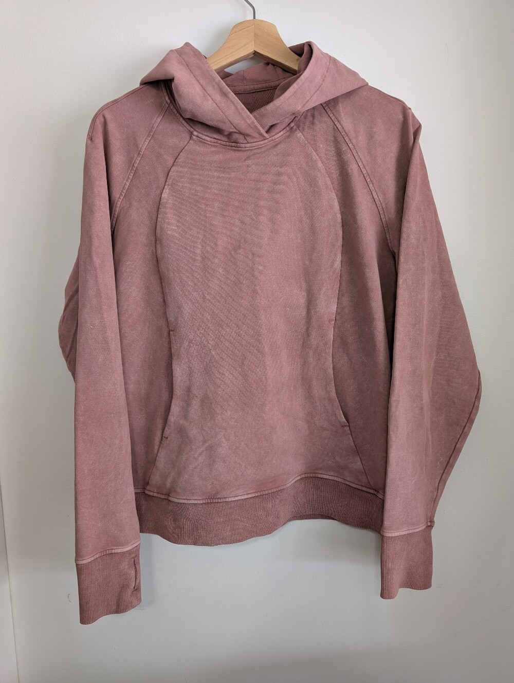 Lululemon 6 Scuba Pullover Hoodie Washed Quicksand Blush Pink Cotton Terry Yoga